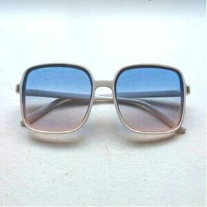 Retro White Square Mob Wife Festival Sunglasses Boho Chic Tinted Sunnies Shades